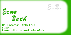 erno meth business card